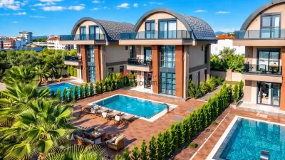 Antalya Alanya - Pelmera Beach Villas Denize 300 Metre Özel Sıcak Havuzlu Günlük Kiralık 3+1 Villa